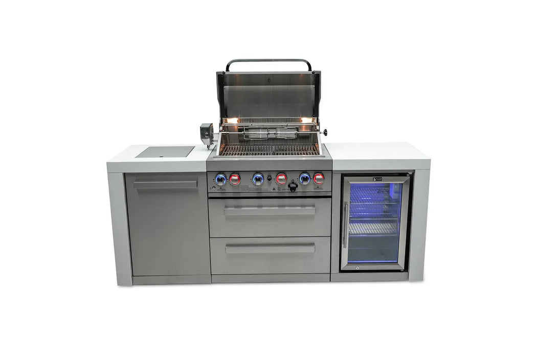 Northwinds Marketing Mont Alpi 4 Burner Deluxe Island with a Fridge Cabinet MAi400-DFC Barbecue Finished - Gas