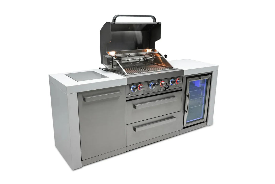 Northwinds Marketing Mont Alpi 4 Burner Deluxe Island with a Fridge Cabinet MAi400-DFC Barbecue Finished - Gas