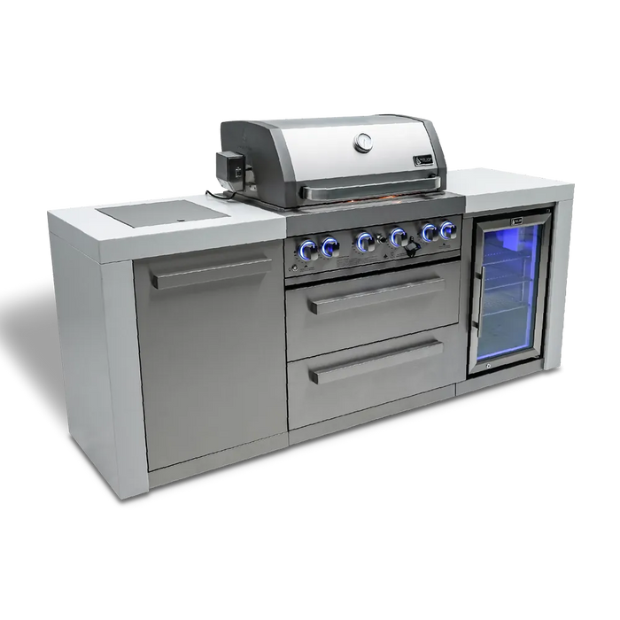 Northwinds Marketing Mont Alpi 4 Burner Deluxe Island with a Fridge Cabinet MAi400-DFC Barbecue Finished - Gas