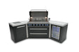 Northwinds Marketing Mont Alpi 805 Black Stainless Steel Island with 45 Degree Corners and a Fridge Cabinet MAi805-BSS45FC Barbecue Finished - Gas