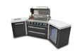 Northwinds Marketing Mont Alpi 805 Black Stainless Steel Island with 45 Degree Corners and a Fridge Cabinet MAi805-BSS45FC Barbecue Finished - Gas