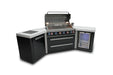 Northwinds Marketing Mont Alpi 805 Black Stainless Steel Island with 45 Degree Corners and a Fridge Cabinet MAi805-BSS45FC Barbecue Finished - Gas