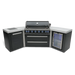 Northwinds Marketing Mont Alpi 805 Black Stainless Steel Island with 45 Degree Corners and a Fridge Cabinet MAi805-BSS45FC Barbecue Finished - Gas