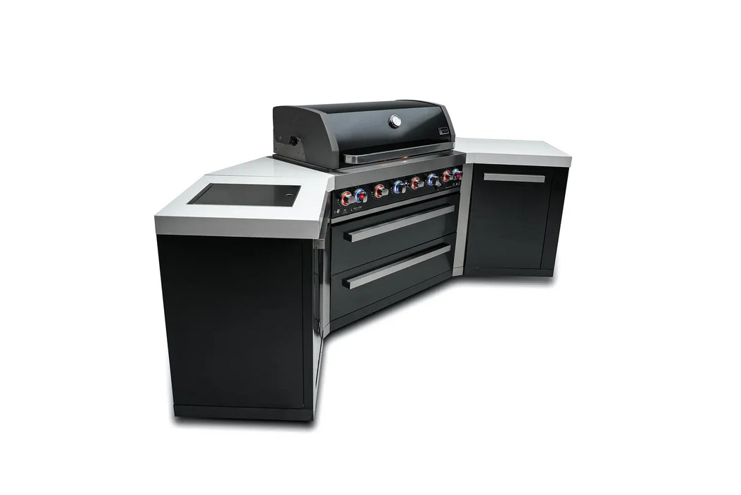 Northwinds Marketing Mont Alpi 805 Black Stainless Steel Island with 45 Degree Corners MAi805-BSS45 Barbecue Finished - Gas