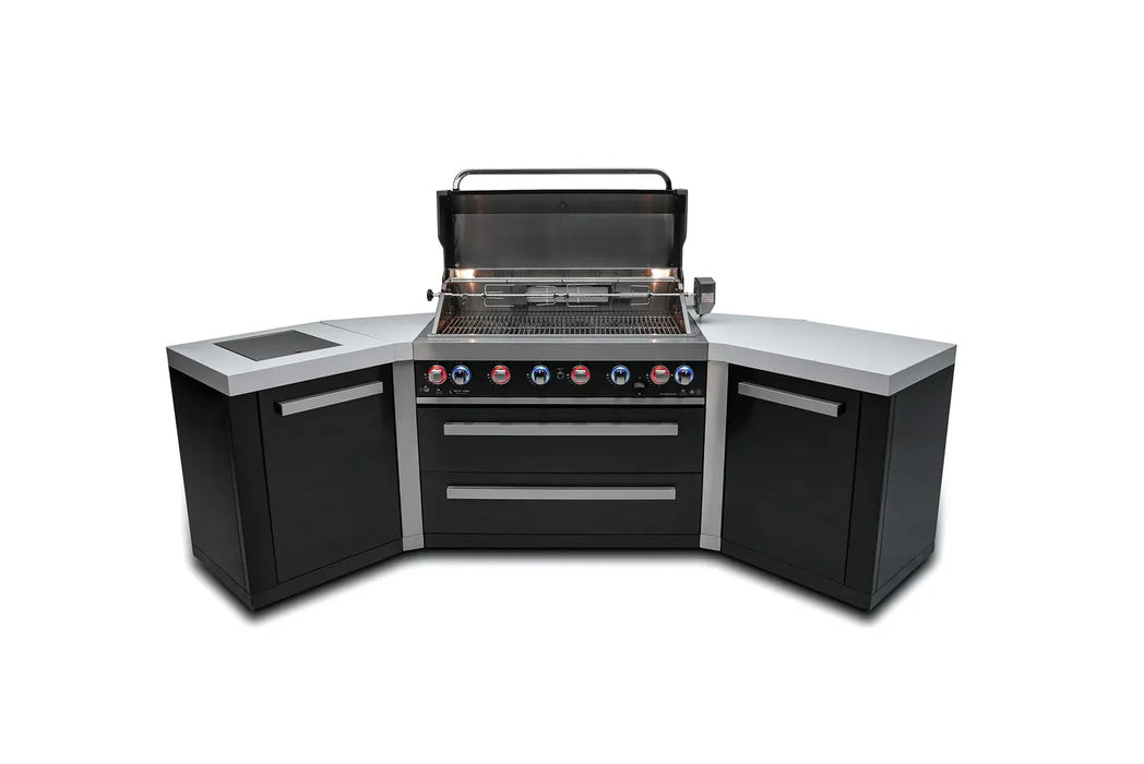 Northwinds Marketing Mont Alpi 805 Black Stainless Steel Island with 45 Degree Corners MAi805-BSS45 Barbecue Finished - Gas
