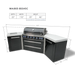 Northwinds Marketing Mont Alpi 805 Black Stainless Steel Island with 45 Degree Corners MAi805-BSS45 Barbecue Finished - Gas