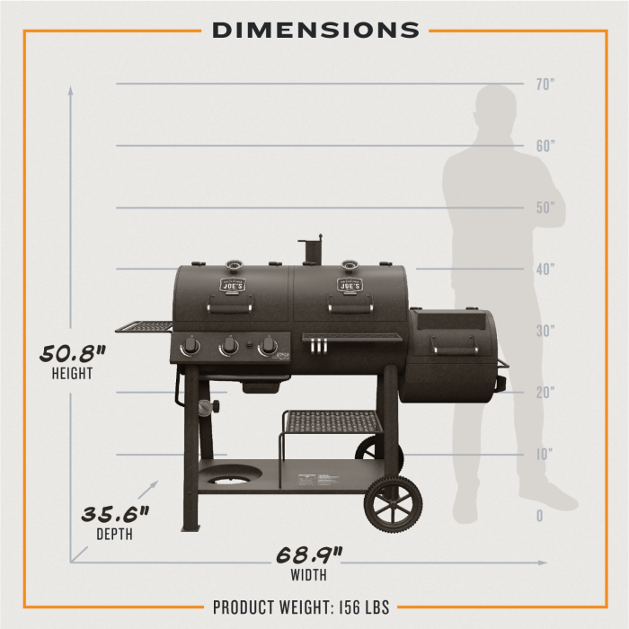 Oklahoma Joe Oklahoma Joe Canyon Combo Charcoal/Gas Smoker & Grill 25205101 Barbecue Finished - Charcoal 099143051024