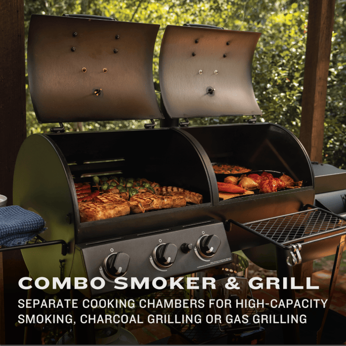 Oklahoma Joe Oklahoma Joe Canyon Combo Charcoal/Gas Smoker & Grill 25205101 Barbecue Finished - Charcoal 099143051024