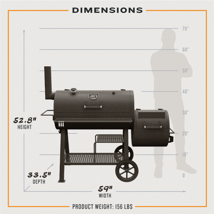Oklahoma Joe Oklahoma Joe Highland DLX Offset Smoker/Grill 24203002 Barbecue Finished - Charcoal 099143030029