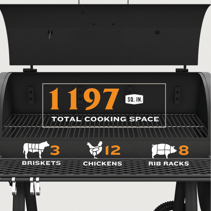 Oklahoma Joe Oklahoma Joe Highland DLX Offset Smoker/Grill 24203002 Barbecue Finished - Charcoal 099143030029