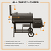 Oklahoma Joe Oklahoma Joe Highland DLX Offset Smoker/Grill 24203002 Barbecue Finished - Charcoal 099143030029
