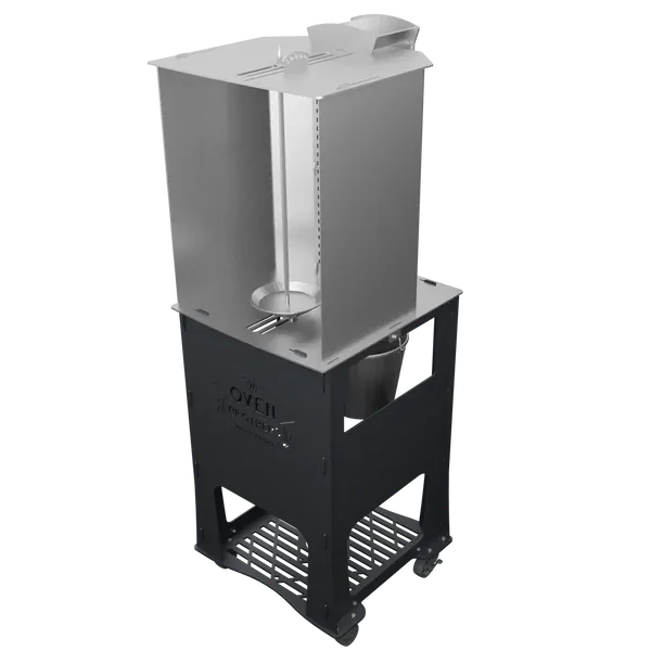 Oven Brothers Oven Brothers - The Original Joint Vertical Rotisserie Full Cart OBRC Barbecue Finished - Charcoal