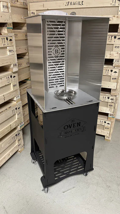 Oven Brothers Oven Brothers - The Original Joint Vertical Rotisserie Full Cart OBRC Barbecue Finished - Charcoal