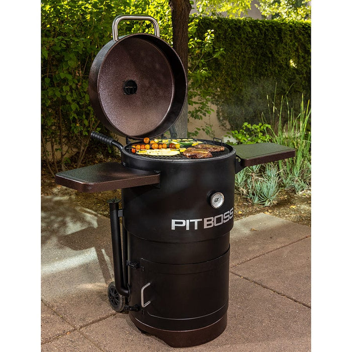 Pit Boss Pit Boss Charcoal Barrel Smoker, Mahogany 10865 Barbecue Finished - Pellet 684678107966