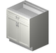 Precise Design And Cabinetry Inc. Precise Design Cabinetry - Base with 1 drawer and 2 doors (27") PDC-B27 Barbecue Finished - Gas