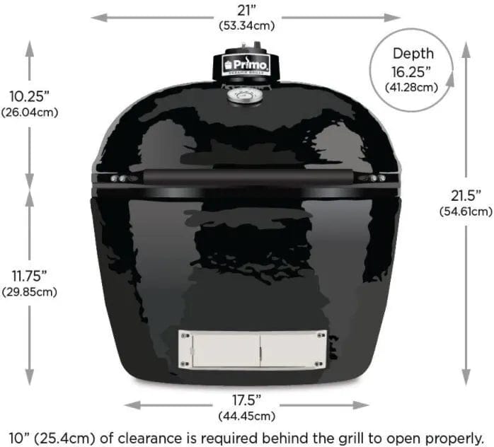 Primo Primo 21" Oval Junior Ceramic Kamado Egg Charcoal Grill PGCJRH Barbecue Finished - Charcoal
