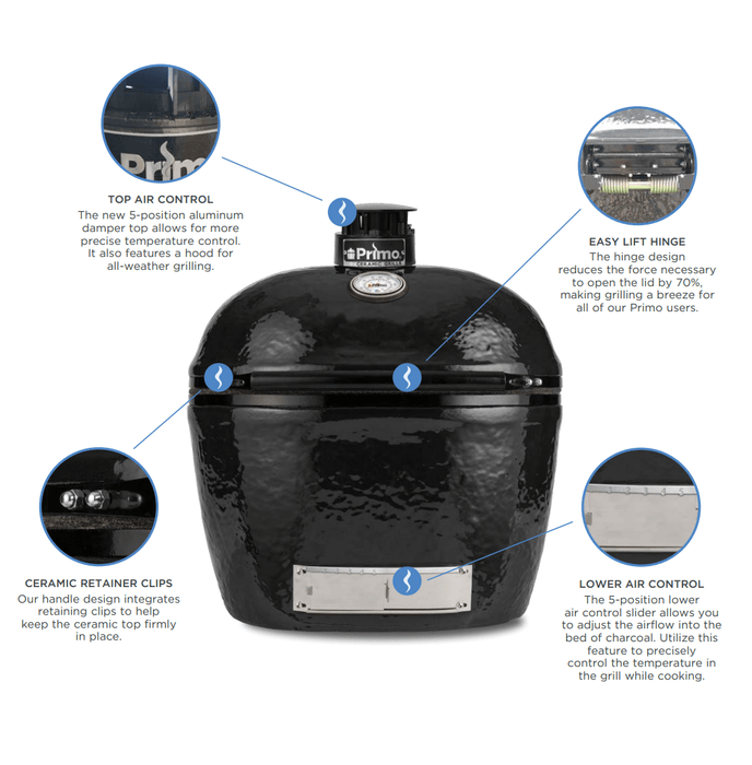 Primo Primo XX-Large Charcoal Grill All-In-One Package PGCXXLC Barbecue Finished - Charcoal