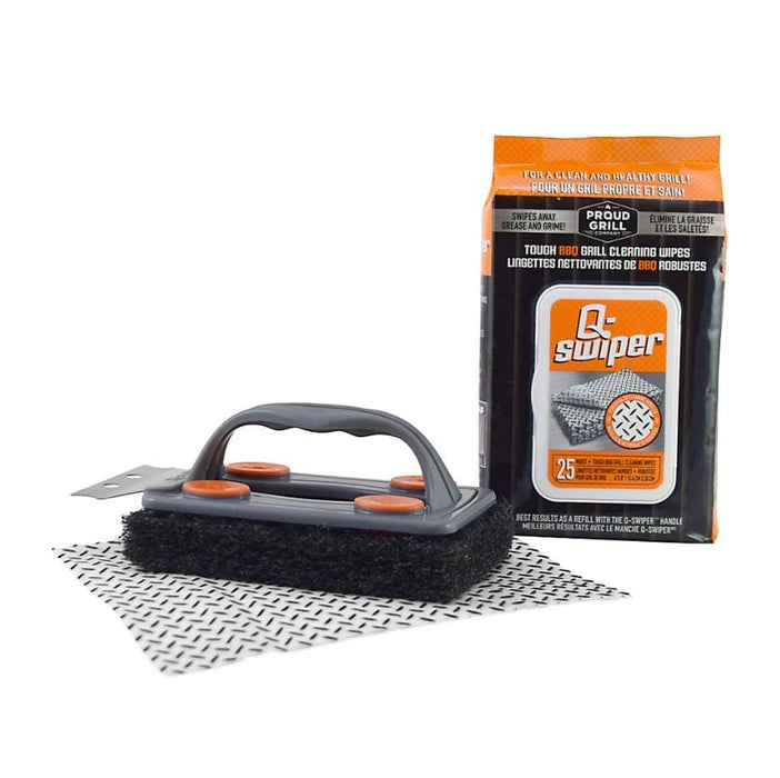 Q-Swiper Q-Swiper Grill Cleaner Kit (1 Brush + 25 Wipes) 1251C Barbecue Accessories 827732000012