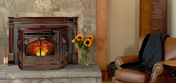 Quadra-Fire Quadra-Fire Castile Pellet Fireplace Insert Fireplace Finished - Wood