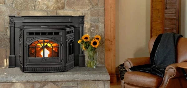 Quadra-Fire Quadra-Fire Castile Pellet Fireplace Insert Fireplace Finished - Wood