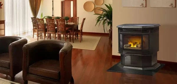 Quadra-Fire Quadra-Fire Classic Bay 1200 Pellet Stove CB1200-C-FD Fireplace Finished - Wood