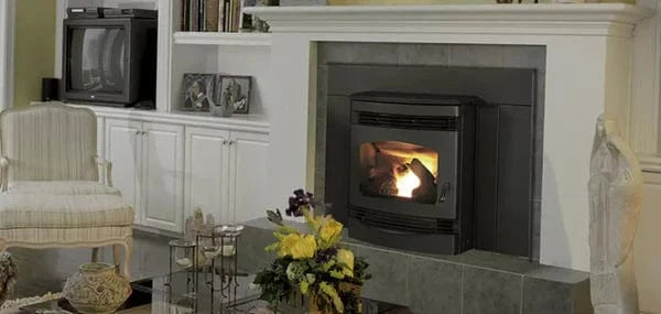 Quadra-Fire Quadra-Fire Santa-Fe Pellet Insert - SANTAFEI-C SANTAFEI-C-FD Fireplace Finished - Wood