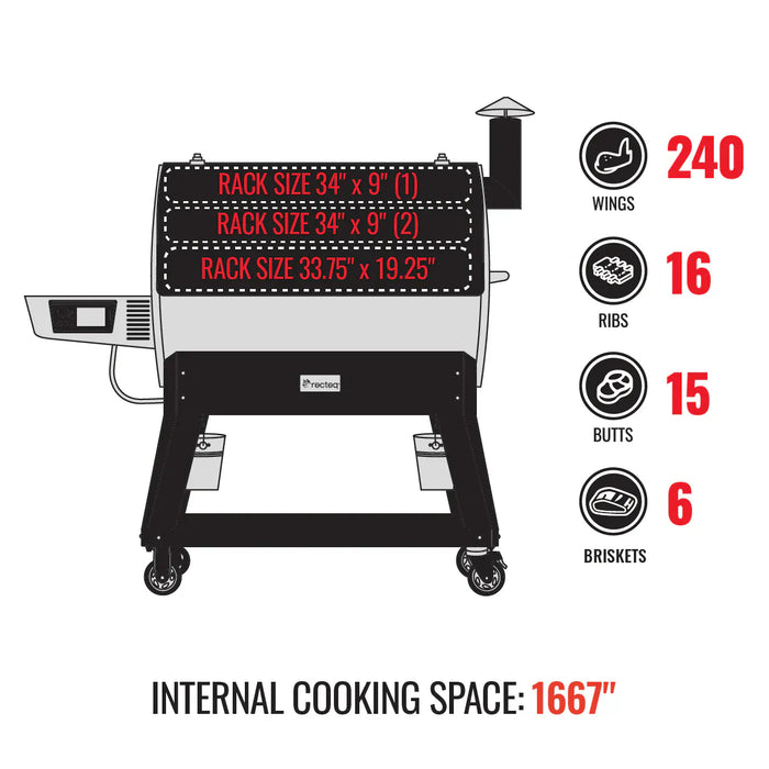 Rec Teq Recteq Flagship 1600 Pellet Grill RT-1600FS Barbecue Finished - Pellet 810179690779