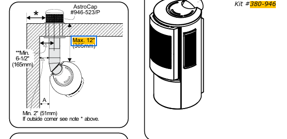 Regency Regency AstroCap 1ft. DV Stove Vent Kit - 380-946 380-946 Fireplace Venting