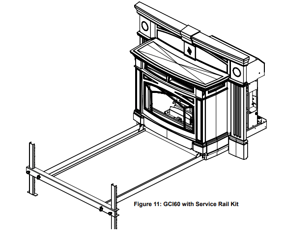 Regency Regency Service Rail Kit - GCI60-900 GCI60-900 Fireplace Accessories