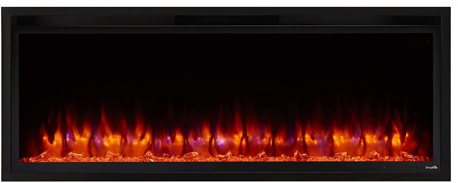 Simplifire Simplifire 50" Allusion Platinum Linear Electric Fireplace SF-ALLP50-BK Fireplace Finished - Electric