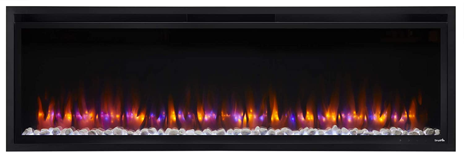 Simplifire Simplifire 60" Allusion Platinum Linear Electric Fireplace SF-ALLP60-BK Fireplace Finished - Electric