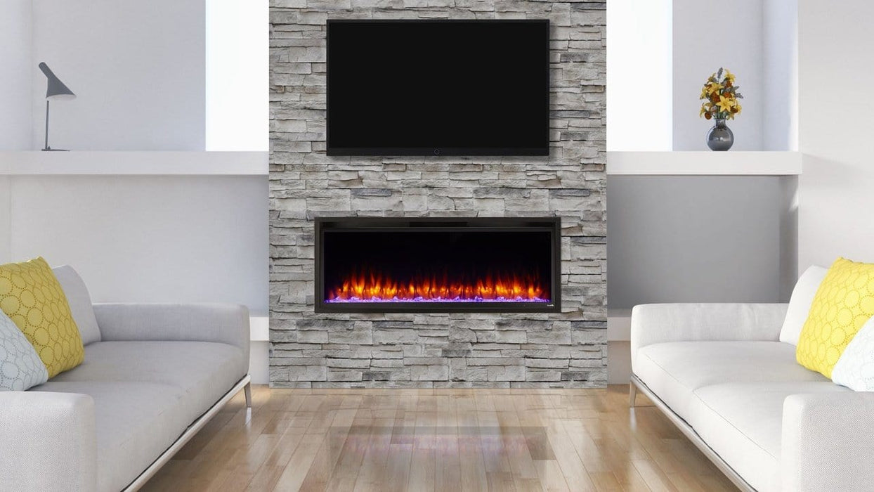 Simplifire Simplifire 72" Allusion Platinum Linear Electric Fireplace SF-ALLP72-BK Fireplace Finished - Electric