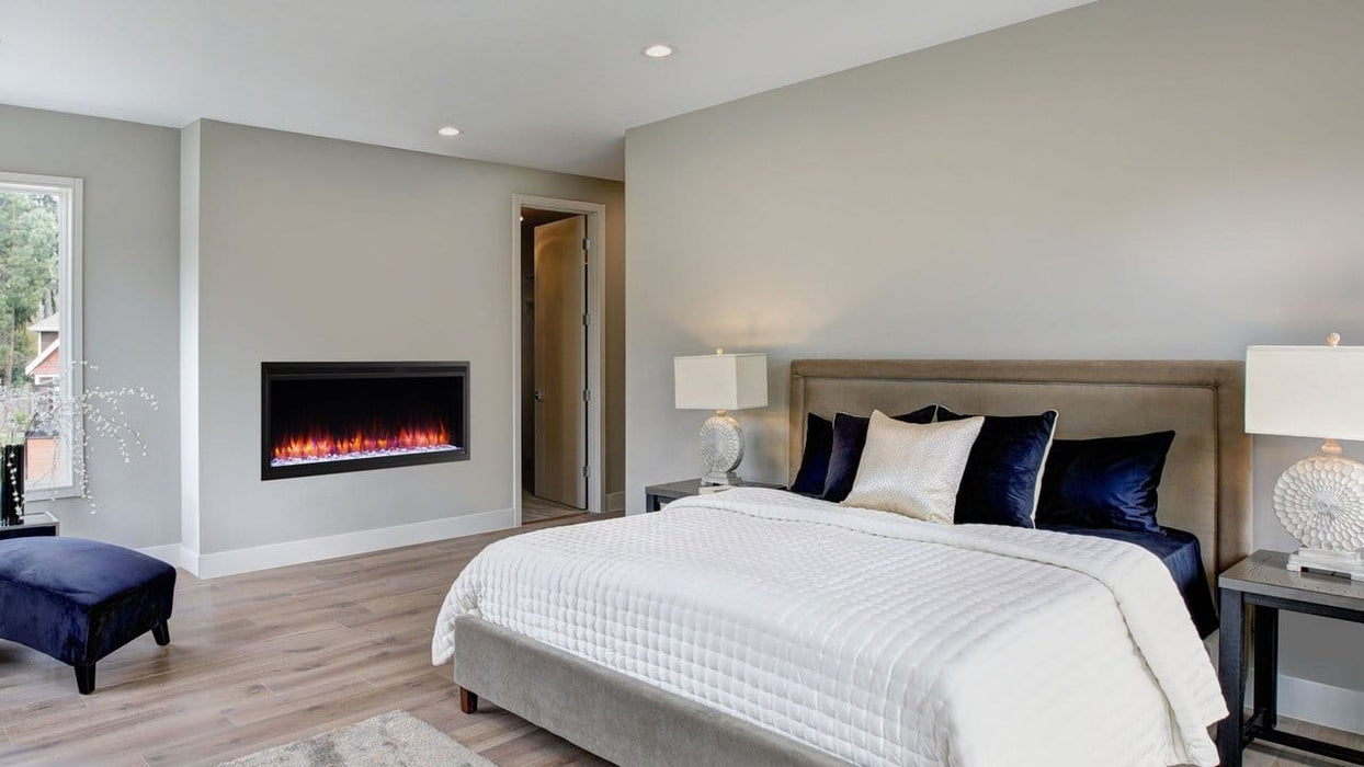 Simplifire Simplifire 72" Allusion Platinum Linear Electric Fireplace SF-ALLP72-BK Fireplace Finished - Electric
