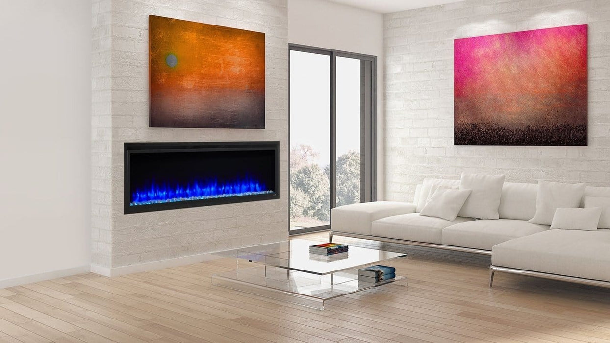 Simplifire Simplifire 72" Allusion Platinum Linear Electric Fireplace SF-ALLP72-BK Fireplace Finished - Electric