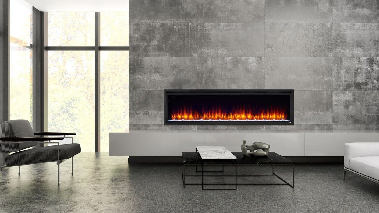 Simplifire Simplifire 72" Allusion Platinum Linear Electric Fireplace SF-ALLP72-BK Fireplace Finished - Electric