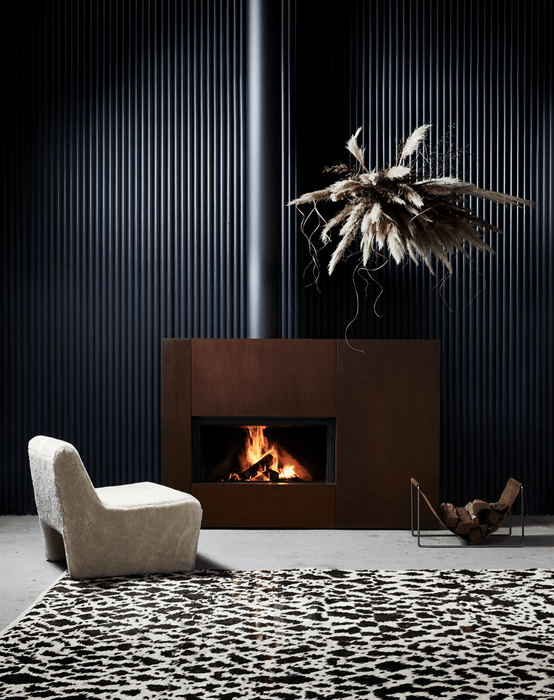 Stuv America Inc. Stûv 21-Clad Wood-Burning Fireplace (21.2-125 SF2 Right Asymmetrical) Fireplace Finished - Wood