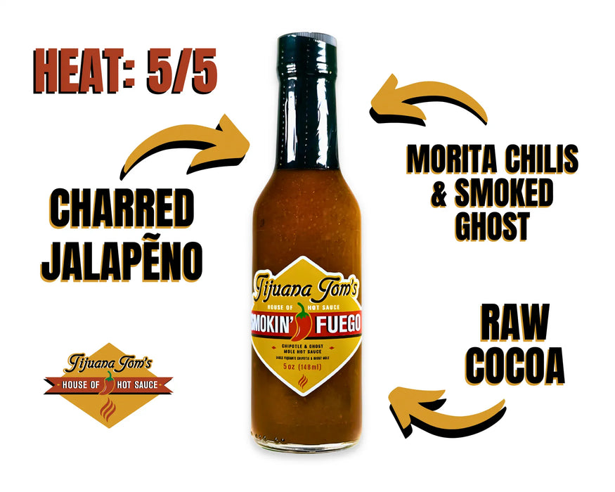 Tijuana Tom''s House Of Hot Sauce Tijuana Tom's House of Hot Sauce - Smokin' Fuego (148 mL) - SF01-5WB SF01-5WB Barbecue Accessories - Food