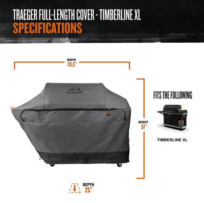 Traeger Canada Traeger Full-Length Grill Cover (TIMBERLINE XL) - BAC603 BAC603 Barbecue Accessories 634868934964