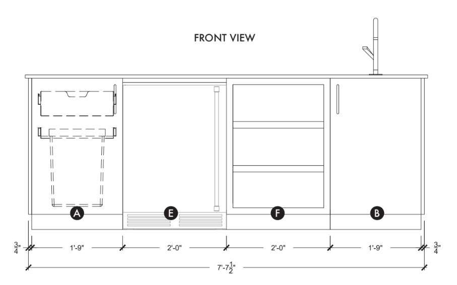 Urban Bonfire Urban Bonfire Celeste Outdoor Kitchen Barbecue Finished - Gas