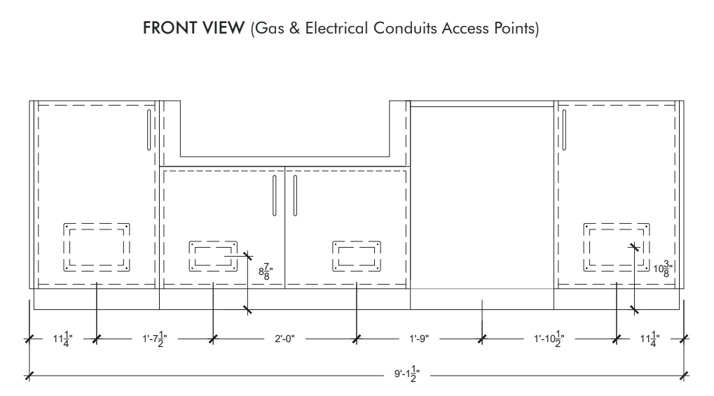 Urban Bonfire Urban Bonfire Cove 36 Outdoor Kitchen Barbecue Finished - Gas