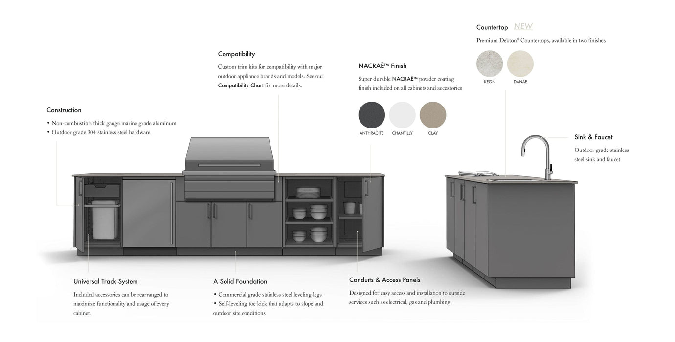 Urban Bonfire Urban Bonfire Cove 36 Outdoor Kitchen Barbecue Finished - Gas