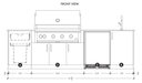 Urban Bonfire Urban Bonfire Cove 42 Outdoor Kitchen Barbecue Finished - Gas
