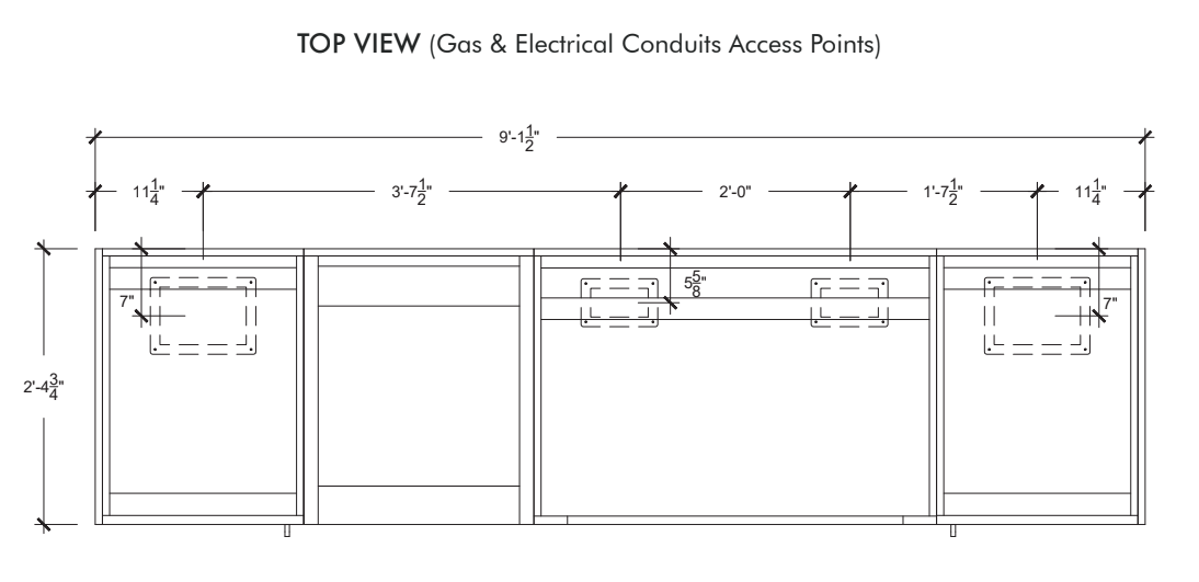 Urban Bonfire Urban Bonfire Dawn 36 Outdoor Kitchen Barbecue Finished - Gas