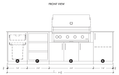 Urban Bonfire Urban Bonfire Dawn 42 Outdoor Kitchen Barbecue Finished - Gas