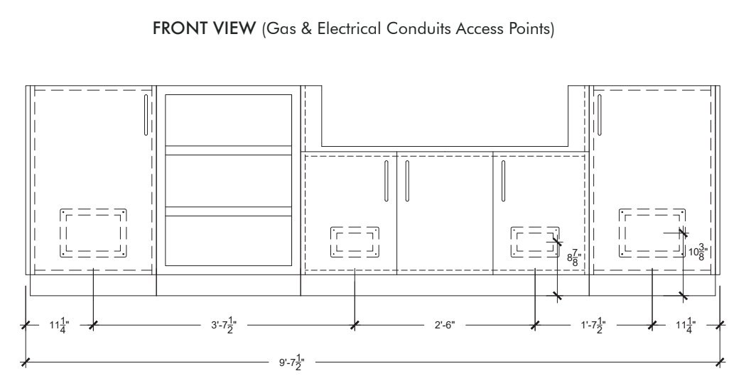 Urban Bonfire Urban Bonfire Dawn 42 Outdoor Kitchen Barbecue Finished - Gas