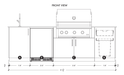 Urban Bonfire Urban Bonfire Dew 36 Outdoor Kitchen Barbecue Finished - Gas