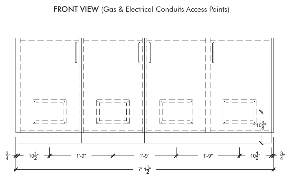Urban Bonfire Urban Bonfire Equinox Outdoor Kitchen Barbecue Finished - Gas