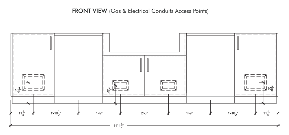 Urban Bonfire Urban Bonfire Fresco 36 Outdoor Kitchen Barbecue Finished - Gas