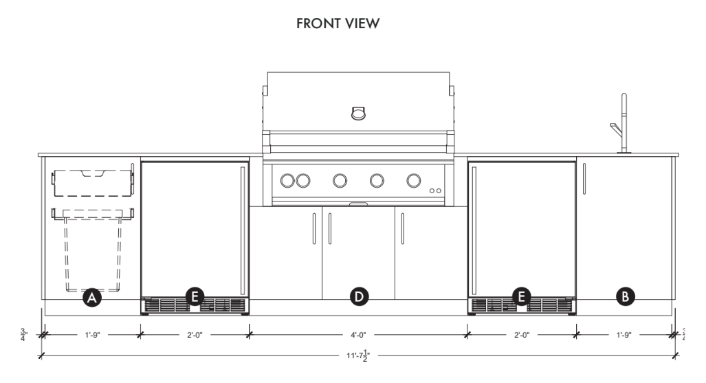Urban Bonfire Urban Bonfire Fresco 42 Outdoor Kitchen Barbecue Finished - Gas