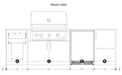 Urban Bonfire Urban Bonfire Horizon 36 Outdoor Kitchen Barbecue Finished - Gas